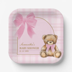 En Carton Assiettes pour Baby Shower Ourson Élégant à Carrea