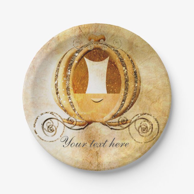 En Carton Assiettes pour fête d'anniversaire Carrosse Vintag (Devant)