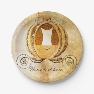 En Carton Assiettes pour fête d'anniversaire Cendrillon Carr