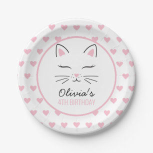 En Carton Assiettes pour fête d'anniversaire de chaton avec 