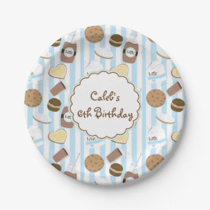 En Carton Assiettes pour fête d'anniversaire de garçons bleu