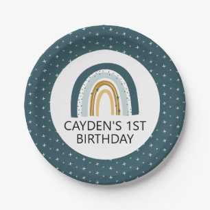 En Carton Assiettes pour fête d'anniversaire garçon bleu arc