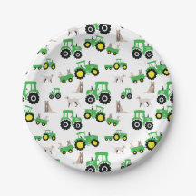 Assiettes pour fête d'anniversaire tracteur thème