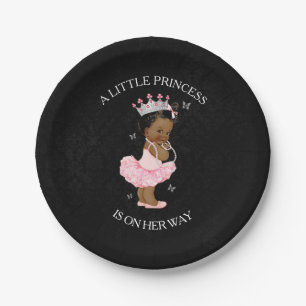 En Carton Assiettes pour fête prénatale de princesse afro-am