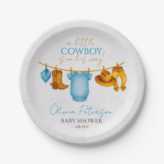 En Carton Assiettes pour Garçons de Fête de Bébé de Rodéo Oc