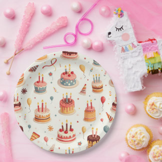 En Carton Assiettes pour gâteaux d'anniversaire mignons
