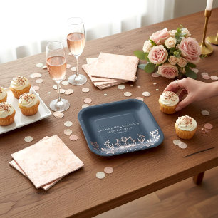En Carton Assiettes Rose Gold Lotus Botanical 30e Anniversai