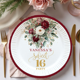 En Carton Assiettes Rouge Bourgeois Bohème pour Sweet Sixtee