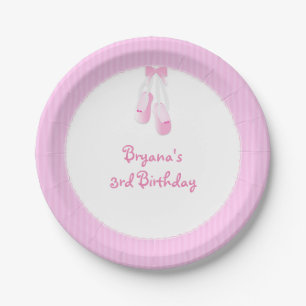En Carton Chaussons de danseuse rose Assiettes de fête de ba