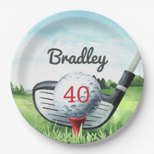 En Carton Golf Anniversaire Fête I Let's Par-Tee! Assiettes 