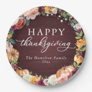 En Carton Papier pour assiettes de dîner de Thanksgiving ave