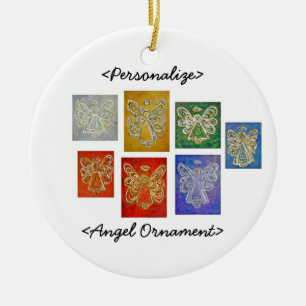 En Céramique Angel Color Series Ornement Customisé Salutation