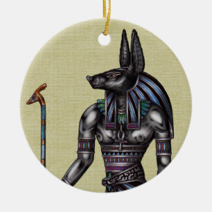 En Céramique Anubis Arrondi Ornement