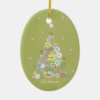 En Céramique Arbre de Noël Nom de famille Ornement Garde