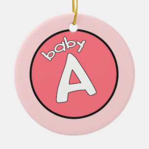 En Céramique "Baby A", ornement personnalisé pour plusieurs co