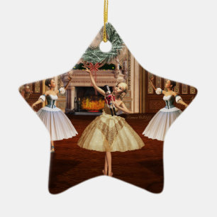 En Céramique Ballet de Nutcracker Merry Christmas Star Ornement