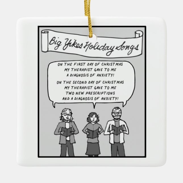 En Céramique Big Yikes Ornement : 12 Jours de Noël (Devant)