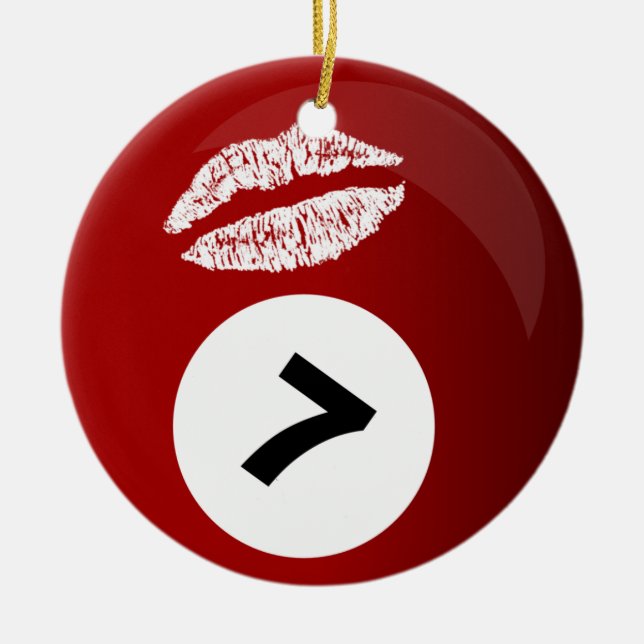 En Céramique billard amoureux messages multiples ornement (Devant)