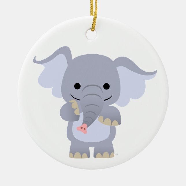 En Céramique Bon ornement d'éléphant de dessin animé (Devant)