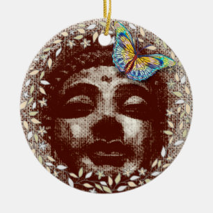 En Céramique Bouddha Papillon ornement