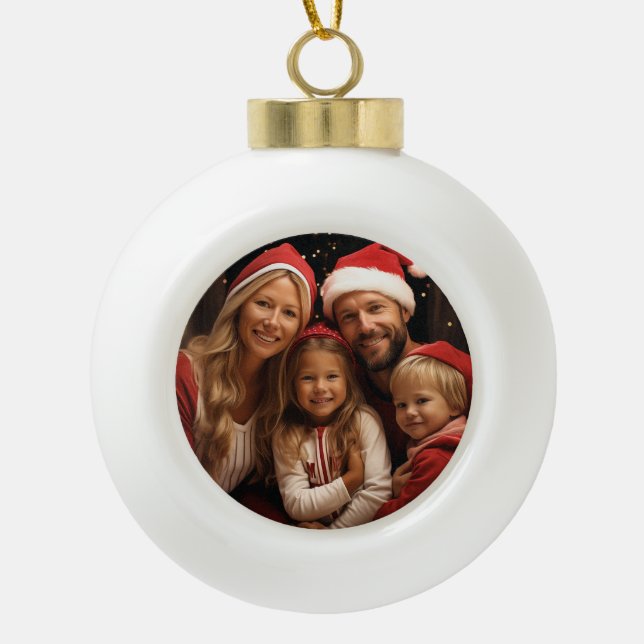 En Céramique Boule de Noël avec photo (Devant)
