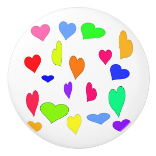 En Céramique Bouton de porte de coeur coloré