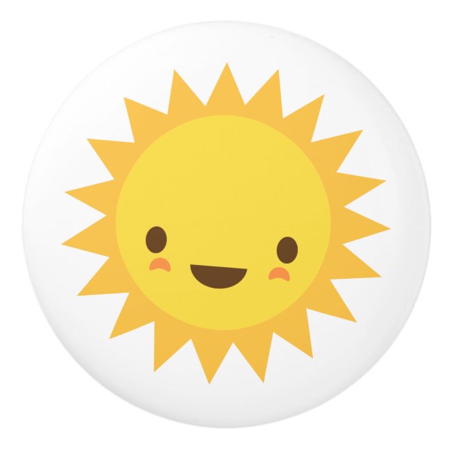 En Céramique Bouton de porte du soleil de Kawaii - conception (Devant)
