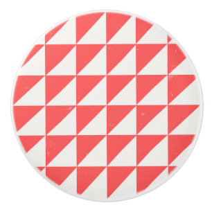 En Céramique Bouton de porte triangles géométriques rouges et b