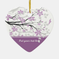 Branche de Magnolia et fleurs pourpres ornement pe