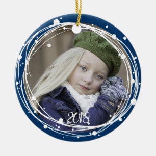 En Céramique Bulles de neige Ornement de la couronne de Noël