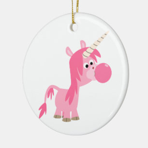 En Céramique Carton mignon Bubble Gum Unicorn Ornement