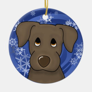 En Céramique Cartoon Holiday Chocolate Lab Ornement