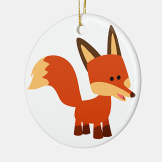 En Céramique Cartoon mignonne Astute Fox Ornement
