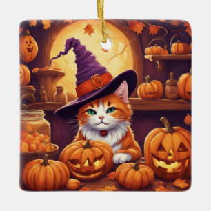 En Céramique chat d'Halloween #7 ornement