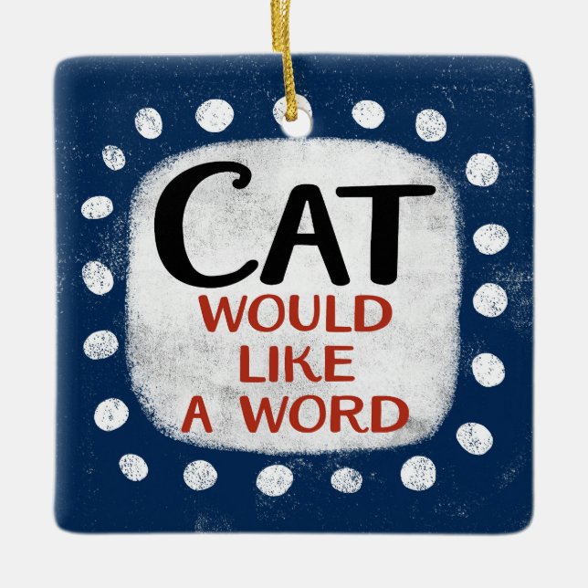 En Céramique Chat Voudrait Un Ornement Word (Devant)