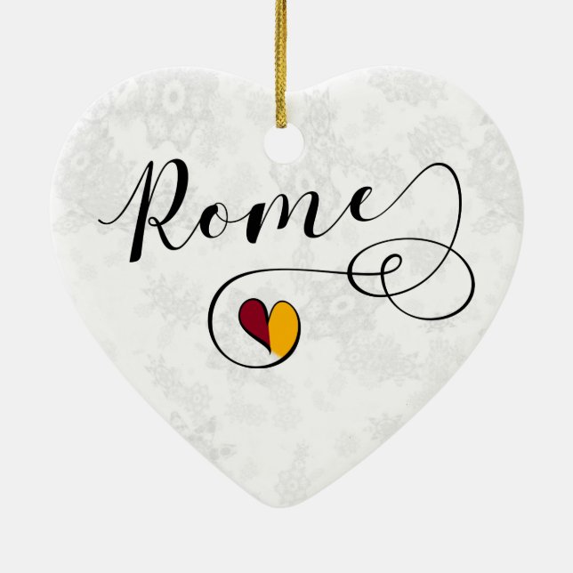En Céramique Coeur de Rome, ornement d'arbre de Noël, Italie (Dos)