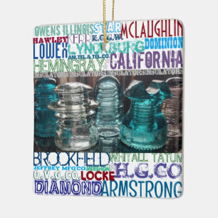 En Céramique COLLECTEURS D'Isolateurs De Verre Cadeau Ornement