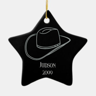 En Céramique Cowboy Noël Casquette Star Ornement
