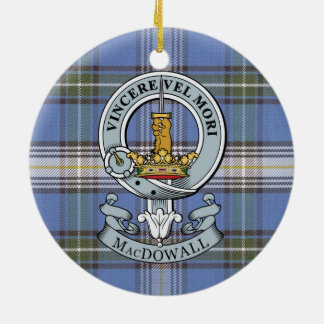 En Céramique Crête de MacDowall + Ornement de cercle de tartan