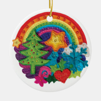 En Céramique Décoration d'arc-en-ciel de Noël - une conception