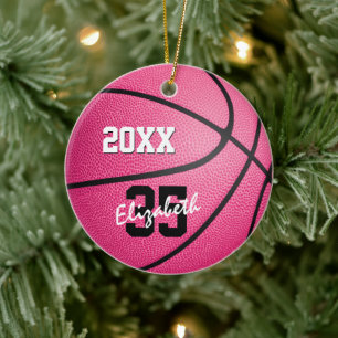 En Céramique décoration de basket-ball rose personnalisée pour
