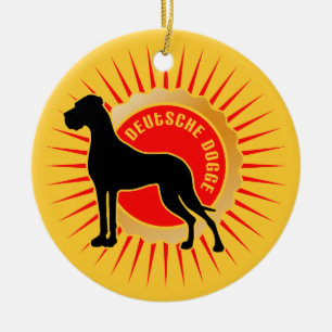 En Céramique Dogue allemand Ornement