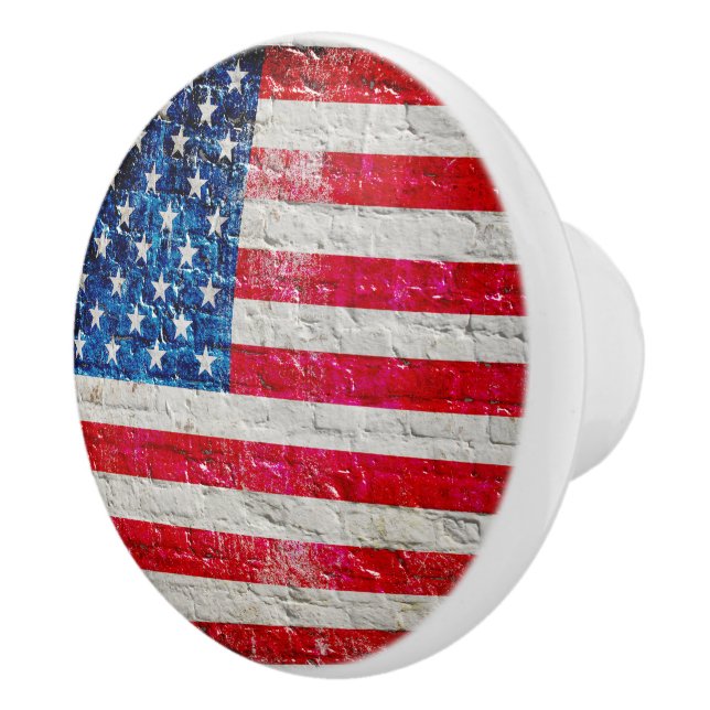 En Céramique Drapeau américain sur le bouton de porte de (Droite)