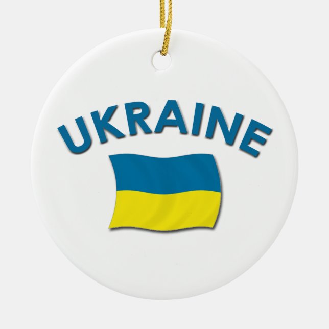 En Céramique Drapeau de l'Ukraine - ornement (Devant)