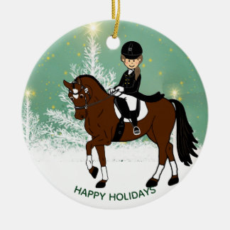En Céramique Dressage Horse Rider Xmas Décoration Personnalisée