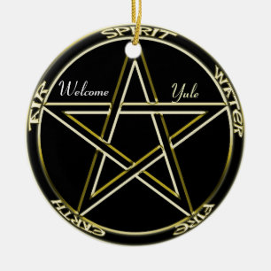 En Céramique Esprit, air, ornement d'arbre de pentagone étoil