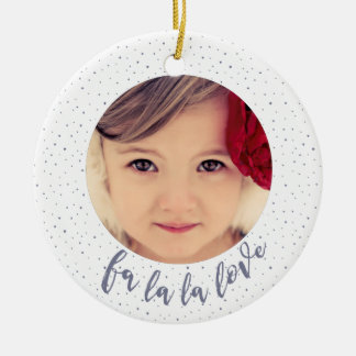 En Céramique Fa La La La Love Noël Photo Arbre Ornement