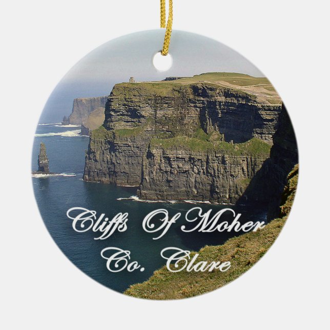 En Céramique Falaises De Moher Ireland, Ornement De Noël, (Devant)