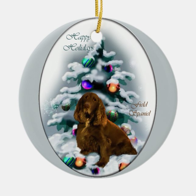 En Céramique Field Spaniel Cadeaux de Noël Ornement (Devant)