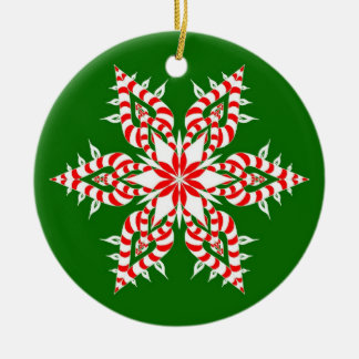 En Céramique Flocon de neige vert de Candycane - ornement de